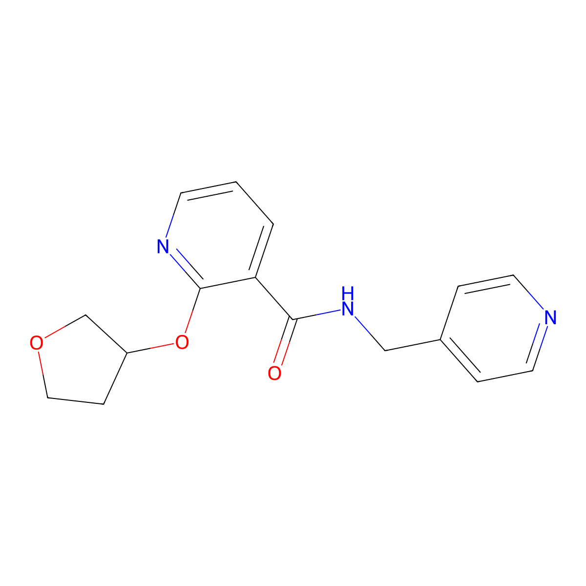 N-(pyridin-4-ylmethyl)-2-((tetrahydrofuran-3-yl)oxy)nicotinamide molecular structure, CAS 2034299-08-4