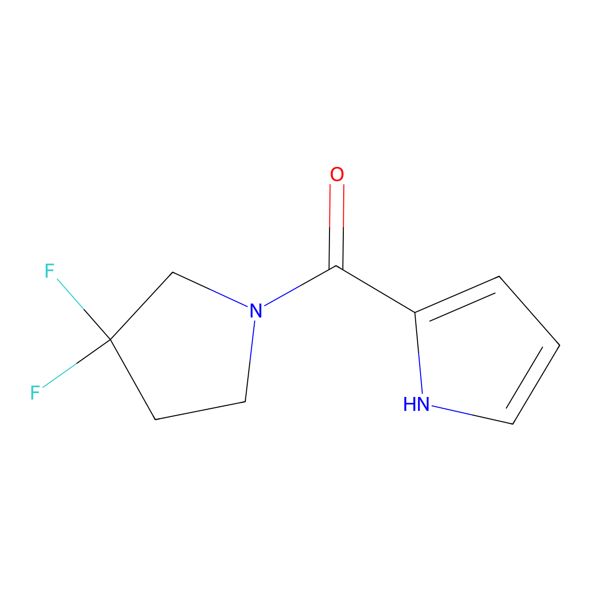 (3,3-difluoropyrrolidin-1-yl)(1H-pyrrol-2-yl)methanone molecular structure, CAS 2034299-12-0
