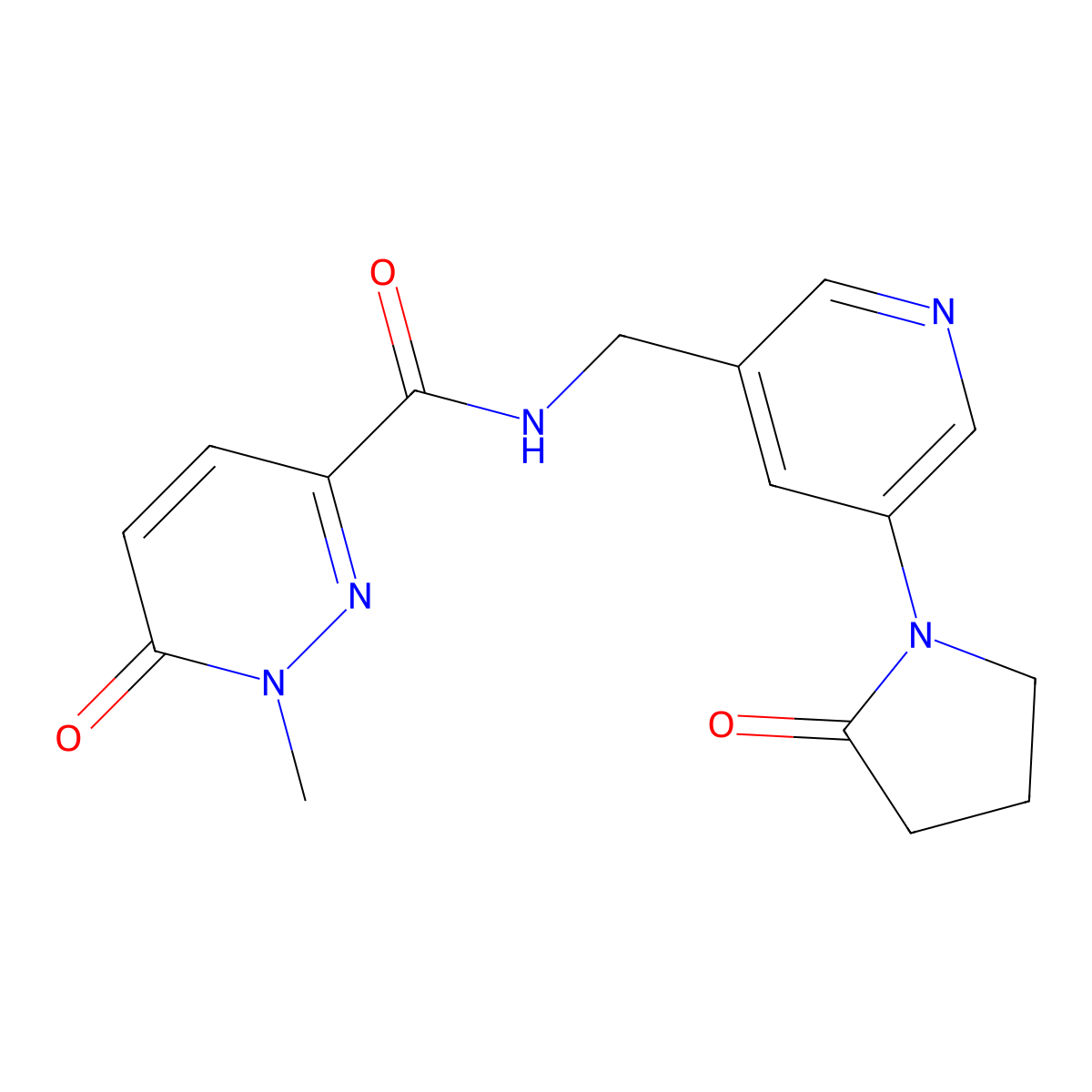 1-methyl-6-oxo-N-{[5-(2-oxopyrrolidin-1-yl)pyridin-3-yl]methyl}-1,6-dihydropyridazine-3-carboxamide molecular structure, CAS 2034299-24-4