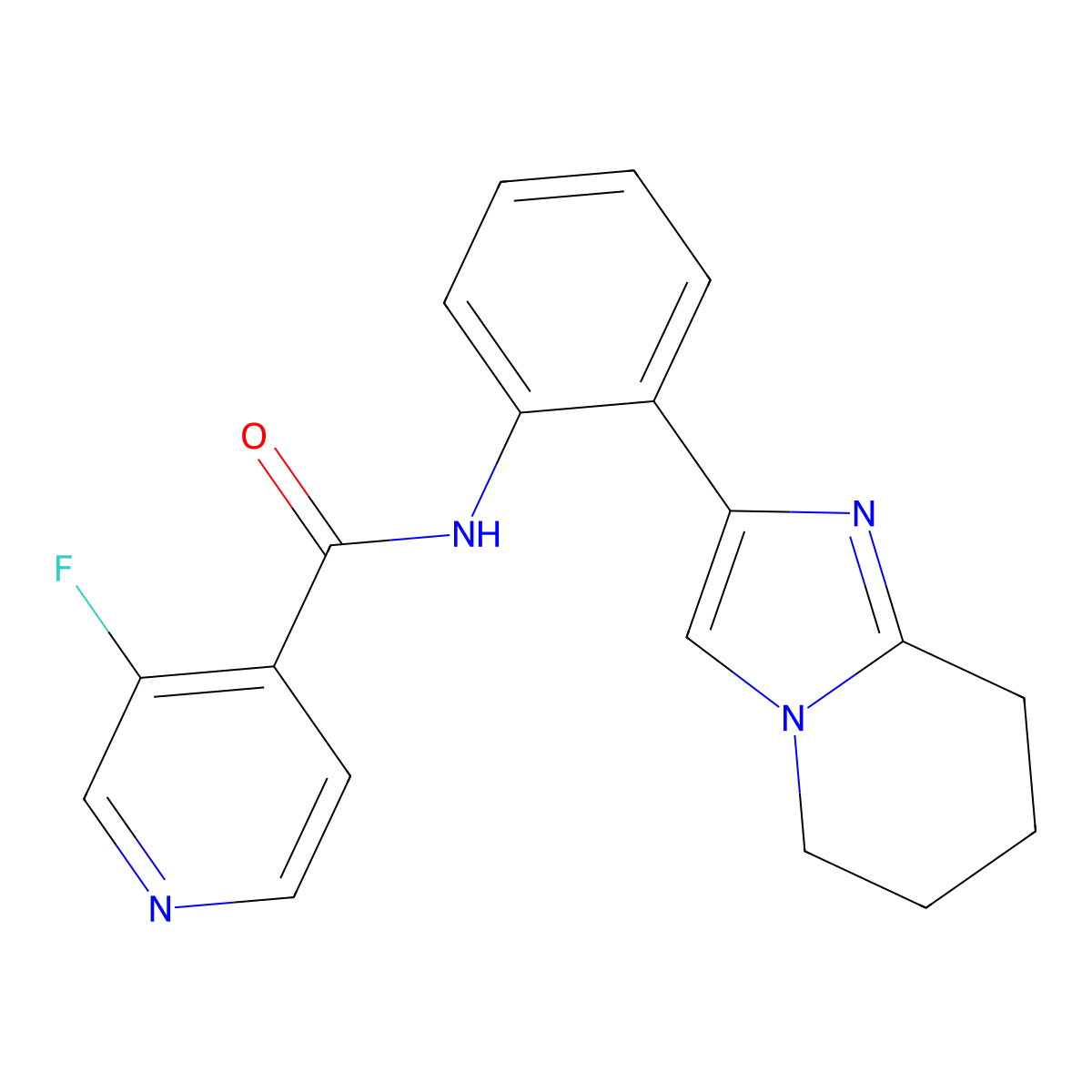 3-fluoro-N-(2-{5H,6H,7H,8H-imidazo[1,2-a]pyridin-2-yl}phenyl)pyridine-4-carboxamide molecular structure, CAS 2034299-26-6