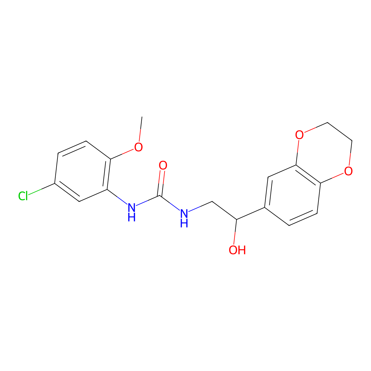 1-(5-Chloro-2-methoxyphenyl)-3-(2-(2,3-dihydrobenzo[b][1,4]dioxin-6-yl)-2-hydroxyethyl)urea molecular structure, CAS 2034299-28-8