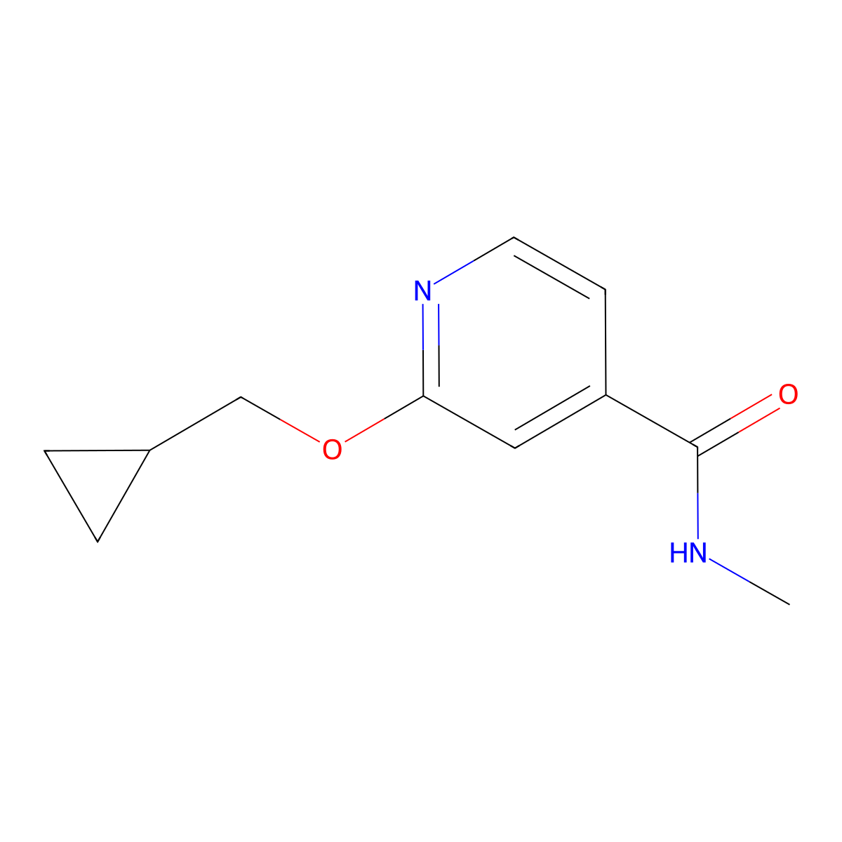2-(cyclopropylmethoxy)-N-methylisonicotinamide molecular structure, CAS 2034299-30-2
