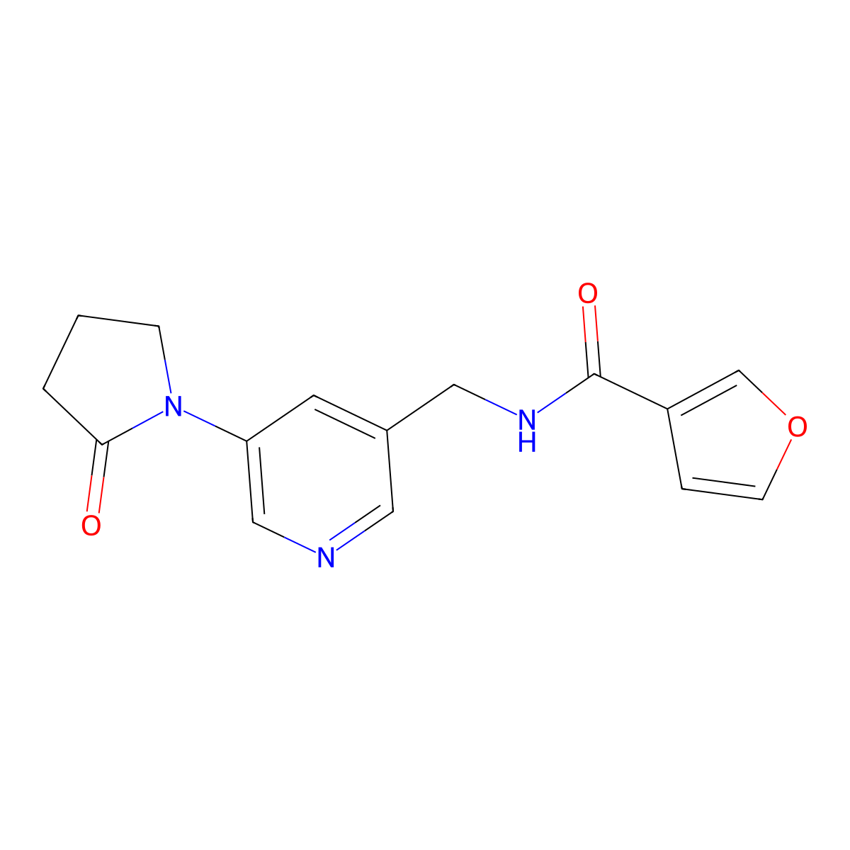 N-{[5-(2-oxopyrrolidin-1-yl)pyridin-3-yl]methyl}furan-3-carboxamide molecular structure, CAS 2034299-39-1