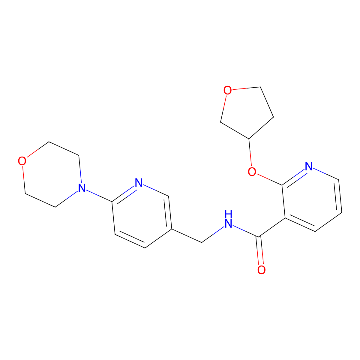 N-((6-morpholinopyridin-3-yl)methyl)-2-((tetrahydrofuran-3-yl)oxy)nicotinamide molecular structure, CAS 2034299-42-6