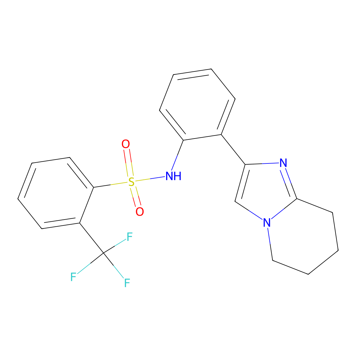 N-(2-(5,6,7,8-tetrahydroimidazo[1,2-a]pyridin-2-yl)phenyl)-2-(trifluoromethyl)benzenesulfonamide molecular structure, CAS 2034299-61-9