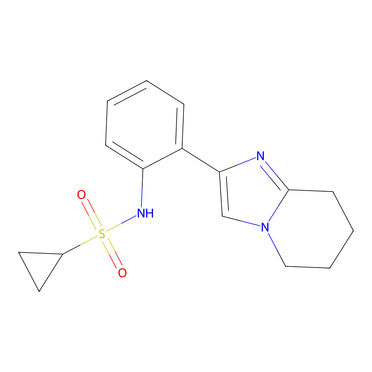 N-(2-(5,6,7,8-tetrahydroimidazo[1,2-a]pyridin-2-yl)phenyl)cyclopropanesulfonamide molecular structure, CAS 2034299-67-5