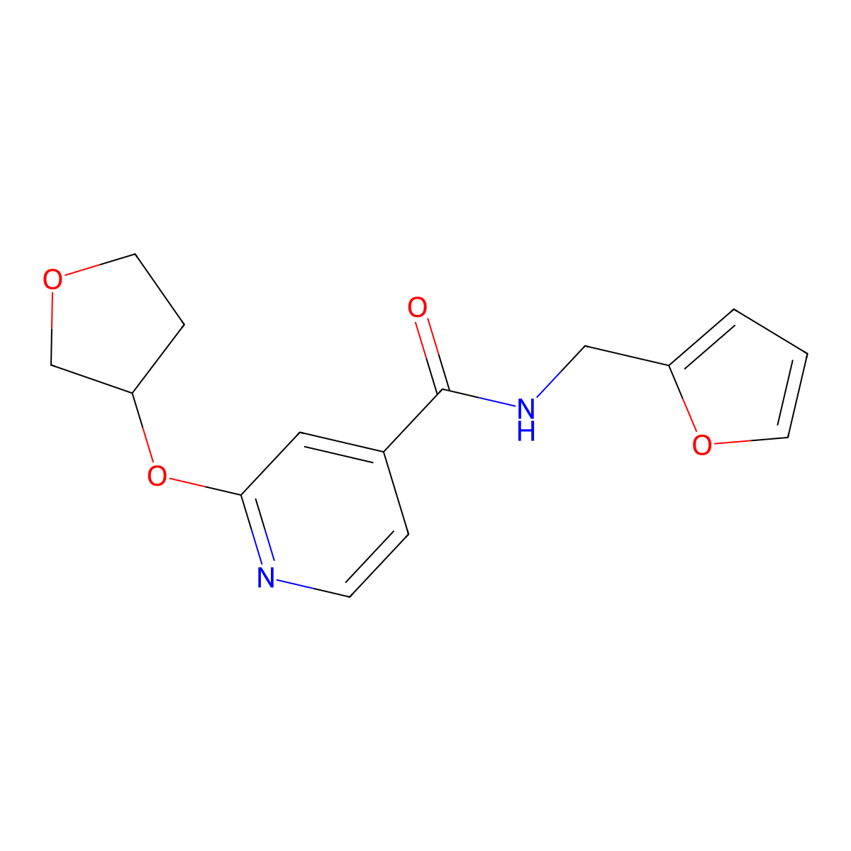 N-(furan-2-ylmethyl)-2-((tetrahydrofuran-3-yl)oxy)isonicotinamide molecular structure, CAS 2034299-83-5