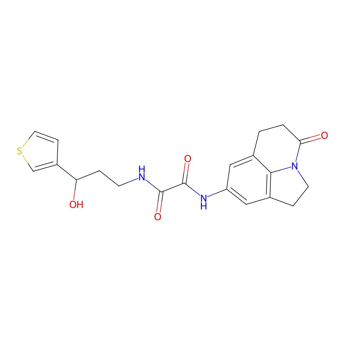 N'-[3-hydroxy-3-(thiophen-3-yl)propyl]-N-{11-oxo-1-azatricyclo[6.3.1.0^{4,12}]dodeca-4,6,8(12)-trien-6-yl}ethanediamide molecular structure, CAS 2034299-87-9