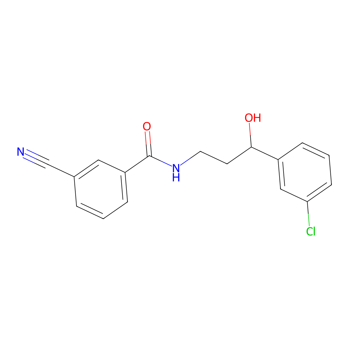 N-[3-(3-chlorophenyl)-3-hydroxypropyl]-3-cyanobenzamide molecular structure, CAS 2034300-03-1