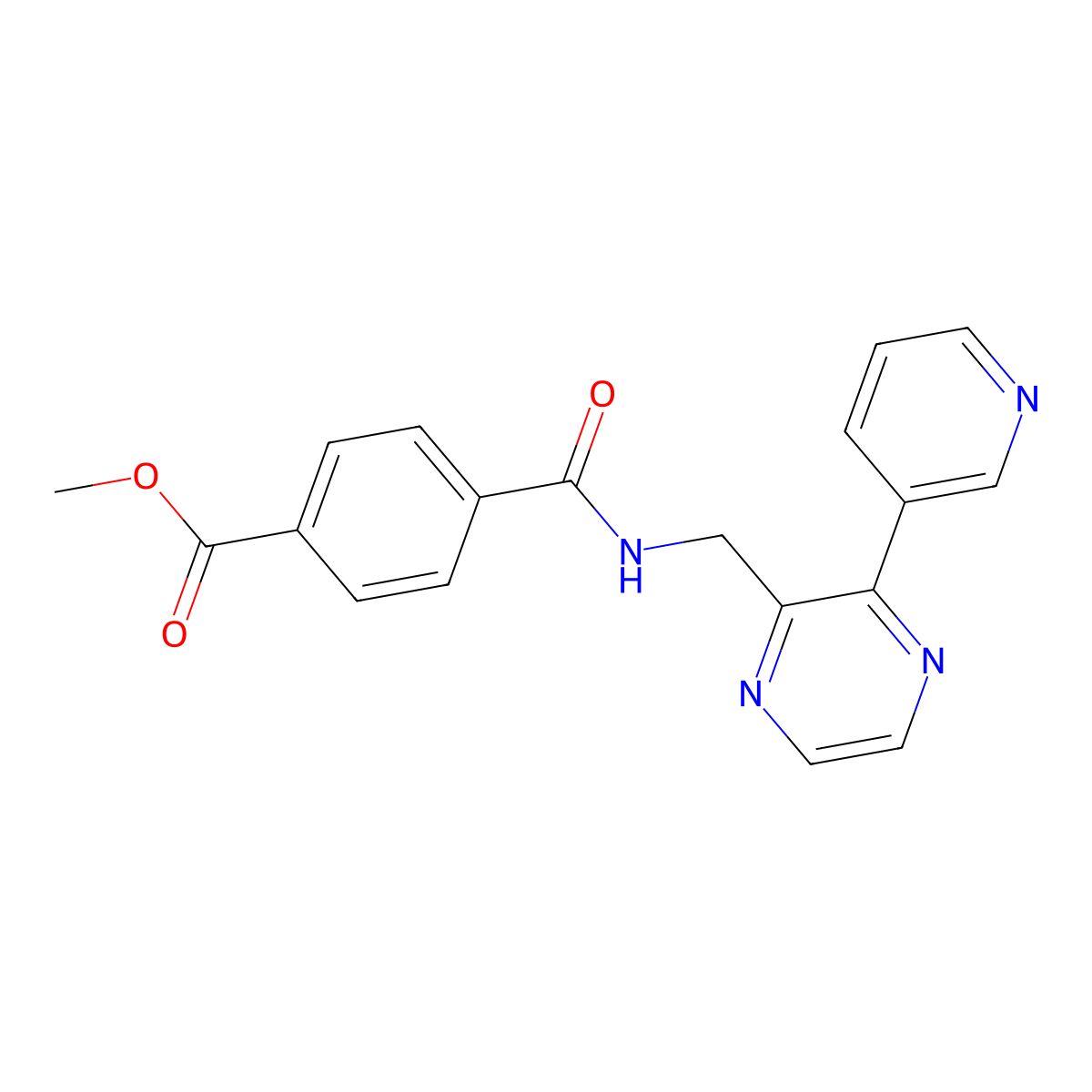 Methyl 4-({[3-(pyridin-3-yl)pyrazin-2-yl]methyl}carbamoyl)benzoate molecular structure, CAS 2034300-15-5