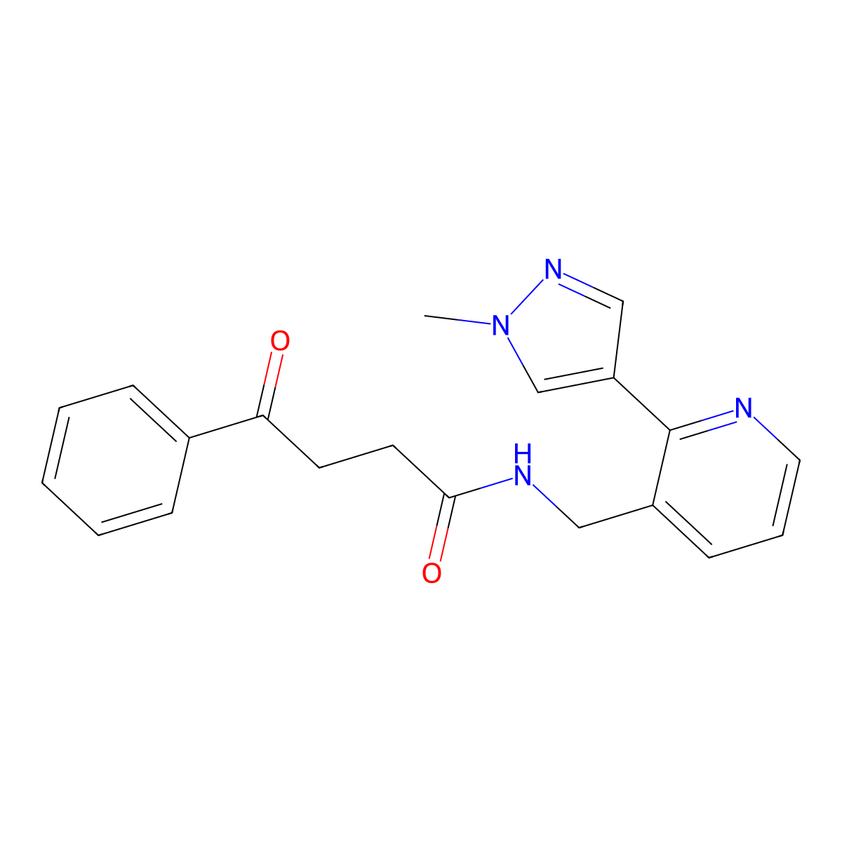 N-{[2-(1-methyl-1H-pyrazol-4-yl)pyridin-3-yl]methyl}-4-oxo-4-phenylbutanamide molecular structure, CAS 2034300-44-0