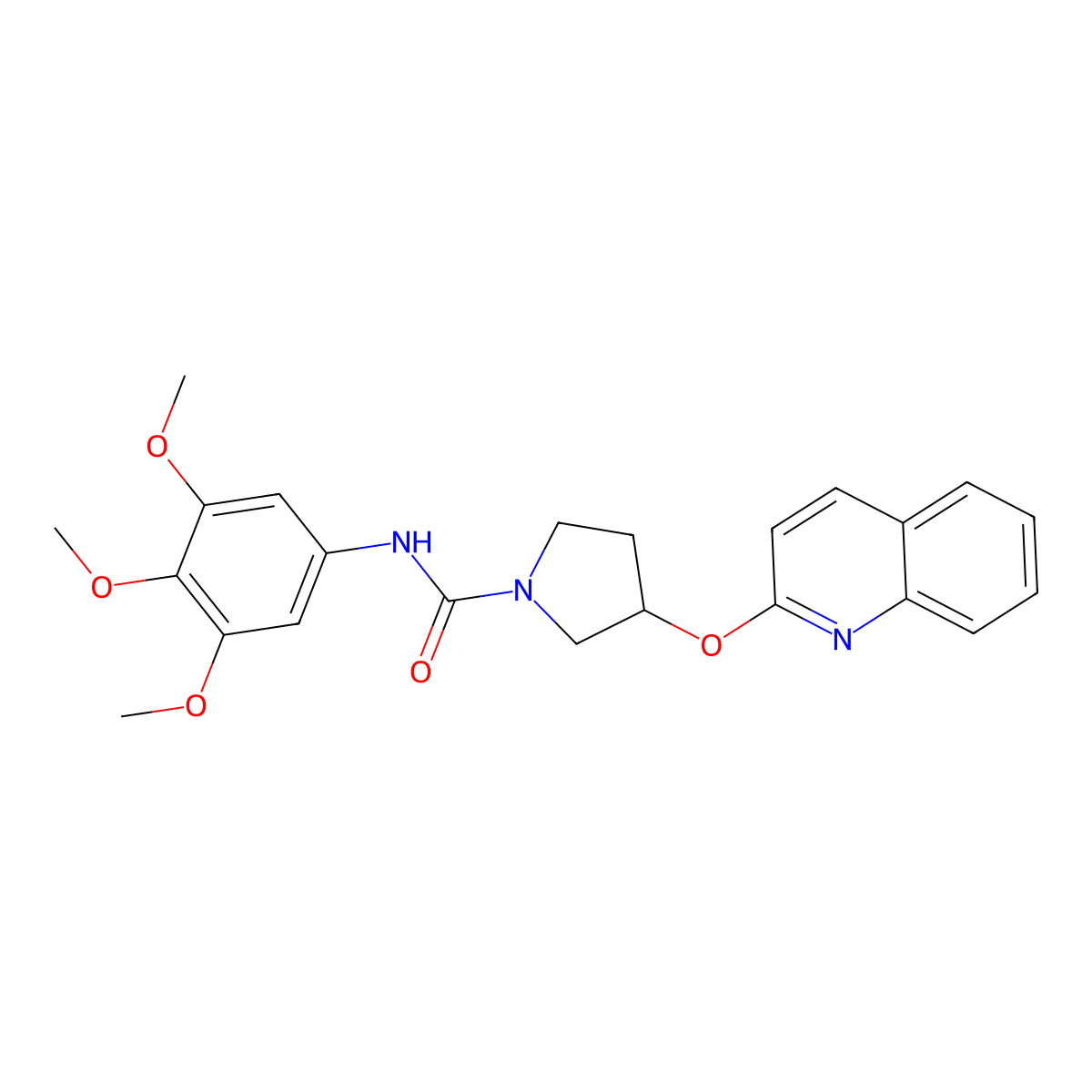 3-(quinolin-2-yloxy)-N-(3,4,5-trimethoxyphenyl)pyrrolidine-1-carboxamide molecular structure, CAS 2034300-57-5