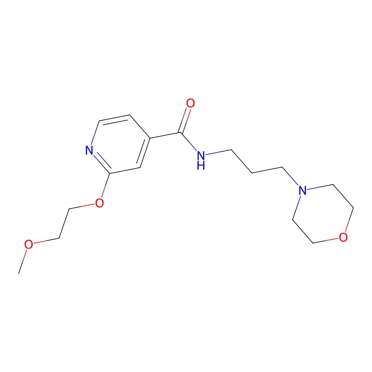 2-(2-methoxyethoxy)-N-(3-morpholinopropyl)isonicotinamide molecular structure, CAS 2034300-60-0