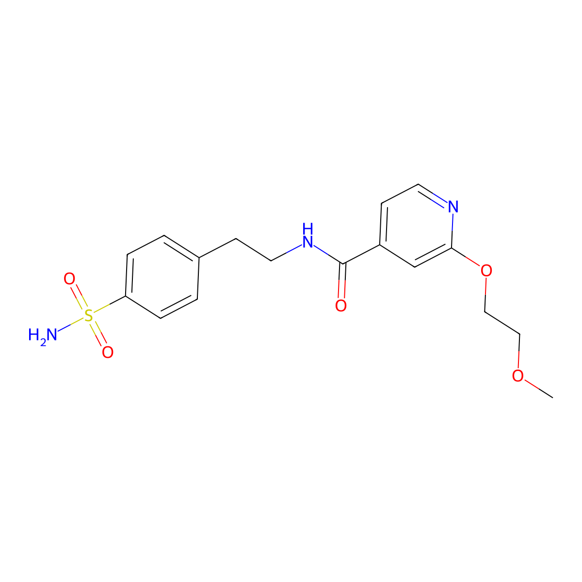 2-(2-methoxyethoxy)-N-(4-sulfamoylphenethyl)isonicotinamide molecular structure, CAS 2034300-68-8