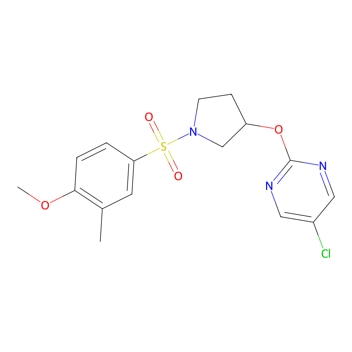 5-Chloro-2-((1-((4-methoxy-3-methylphenyl)sulfonyl)pyrrolidin-3-yl)oxy)pyrimidine molecular structure, CAS 2034300-70-2