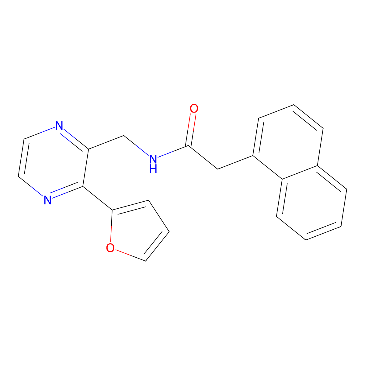 N-{[3-(furan-2-yl)pyrazin-2-yl]methyl}-2-(naphthalen-1-yl)acetamide molecular structure, CAS 2034300-86-0