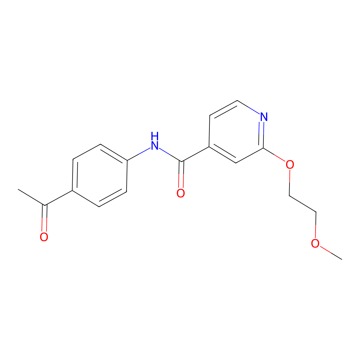 N-(4-acetylphenyl)-2-(2-methoxyethoxy)isonicotinamide molecular structure, CAS 2034300-87-1
