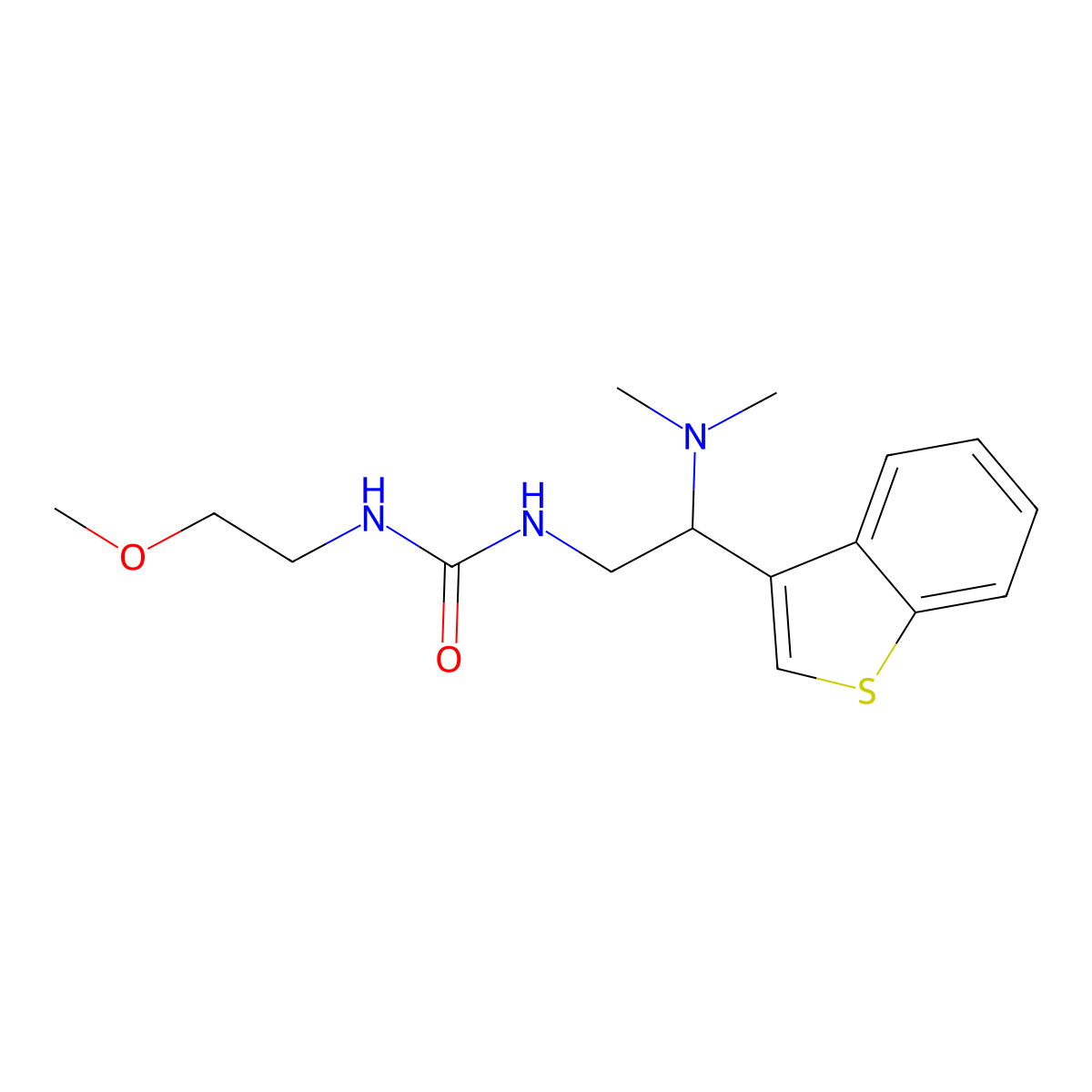 1-(2-(Benzo[b]thiophen-3-yl)-2-(dimethylamino)ethyl)-3-(2-methoxyethyl)urea molecular structure, CAS 2034300-93-9