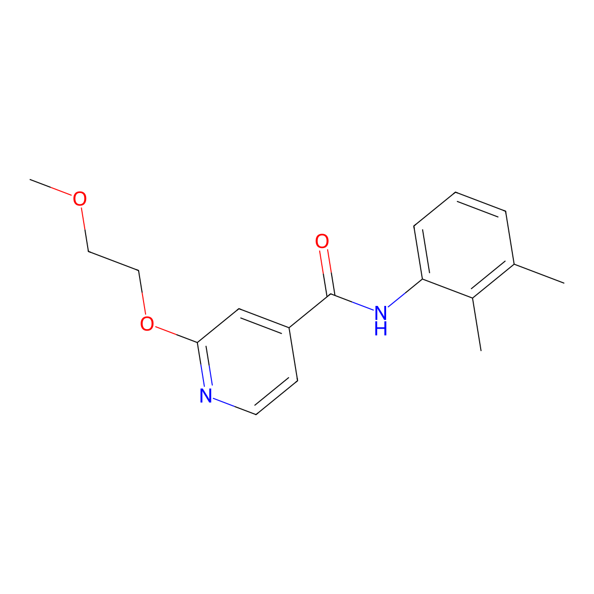 N-(2,3-dimethylphenyl)-2-(2-methoxyethoxy)isonicotinamide molecular structure, CAS 2034300-96-2