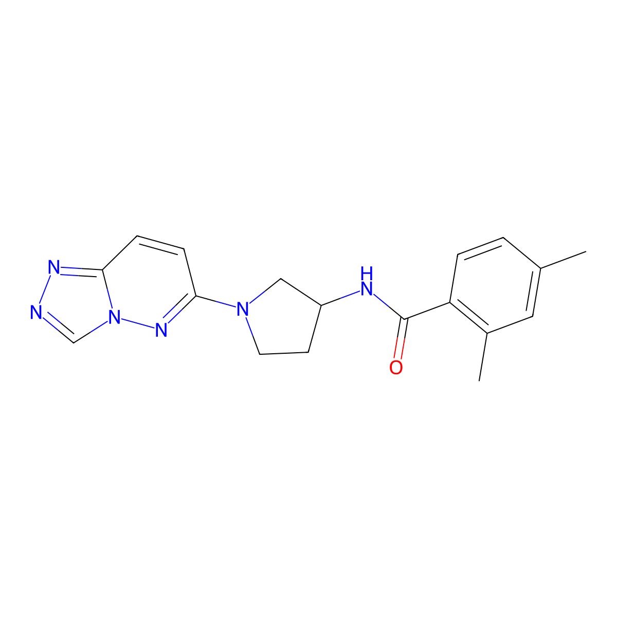 N-(1-([1,2,4]triazolo[4,3-b]pyridazin-6-yl)pyrrolidin-3-yl)-2,4-dimethylbenzamide molecular structure, CAS 2034300-98-4