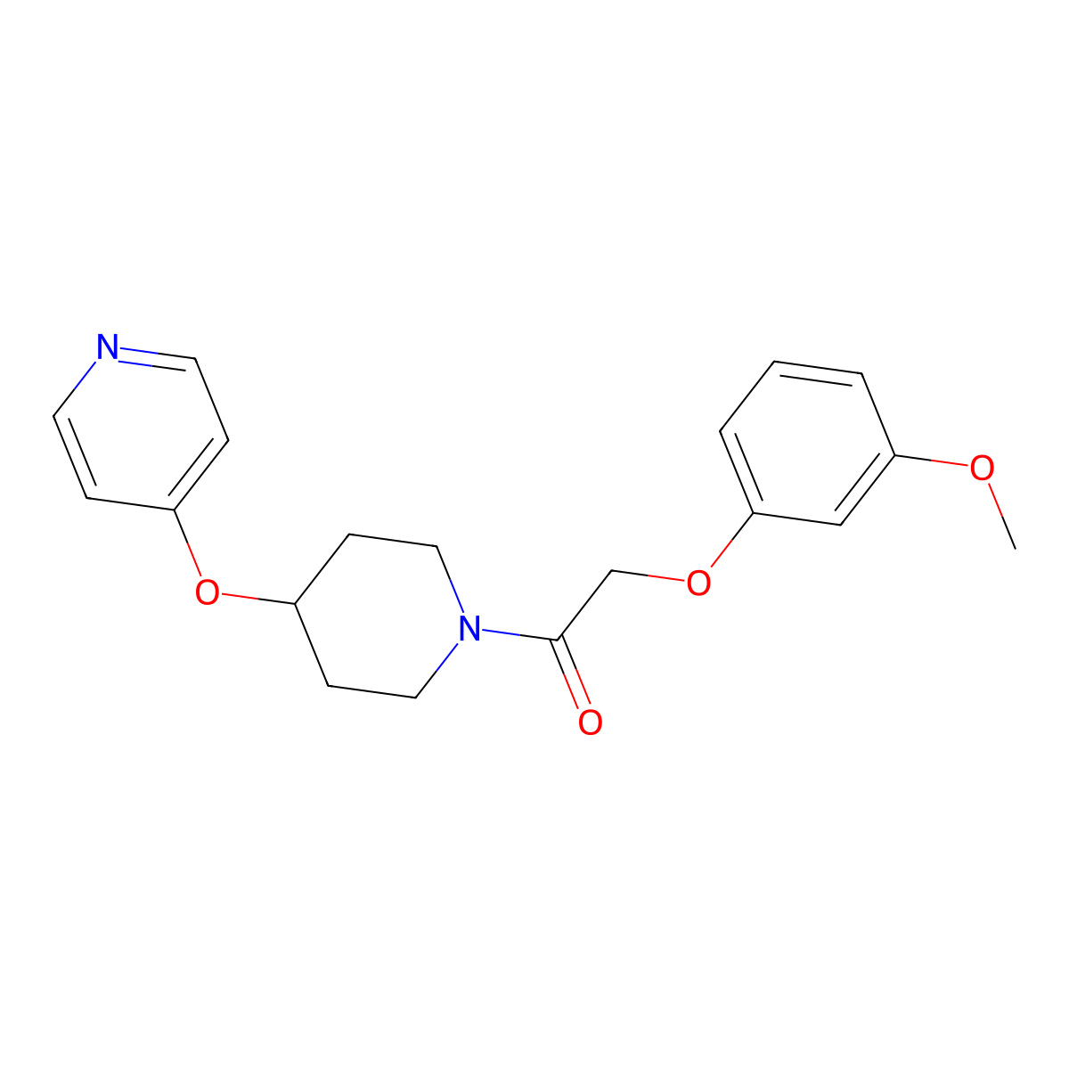 2-(3-Methoxyphenoxy)-1-(4-(pyridin-4-yloxy)piperidin-1-yl)ethanone molecular structure, CAS 2034301-03-4