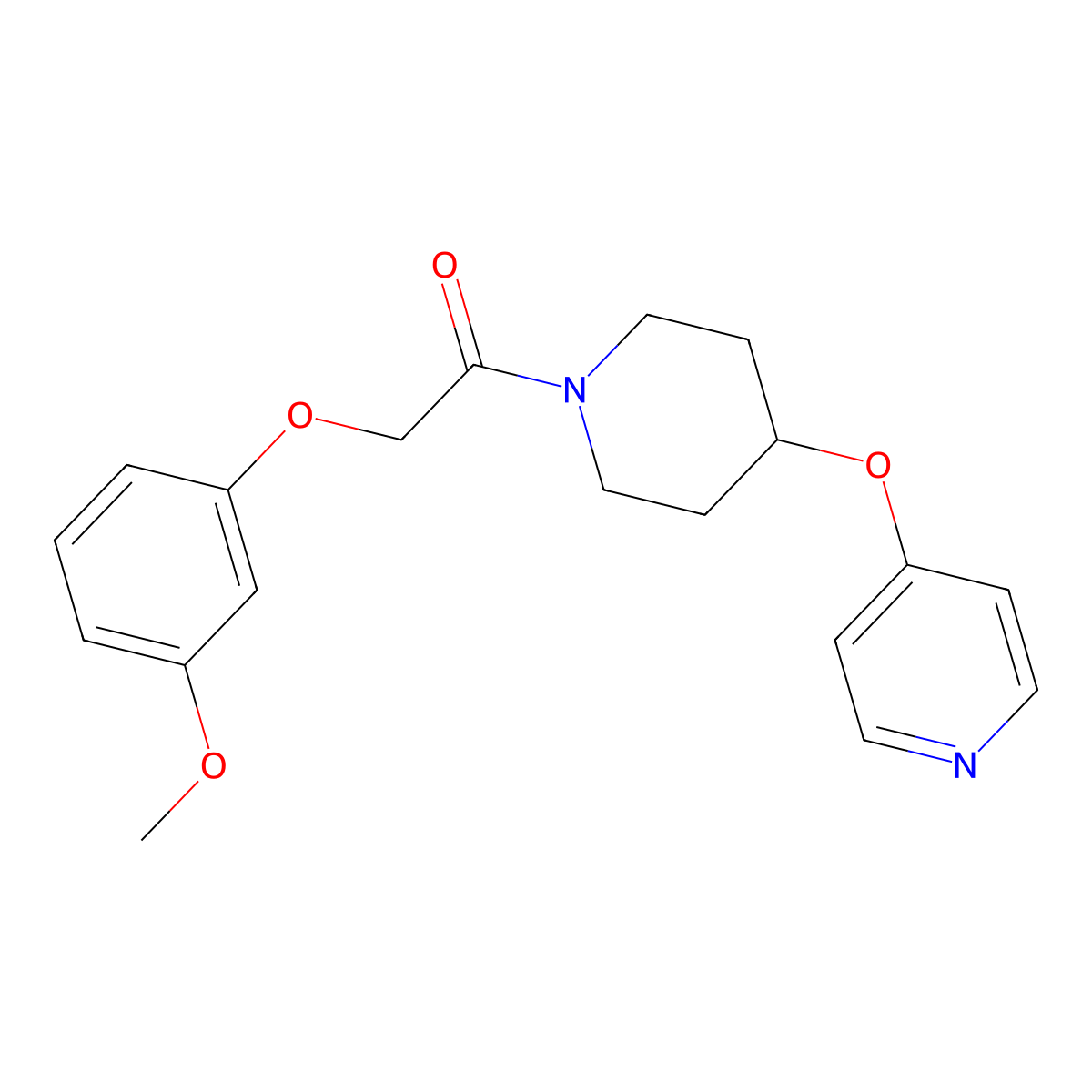 2-(3-Methoxyphenoxy)-1-(4-(pyridin-4-yloxy)piperidin-1-yl)ethanone molecular structure, CAS 2034301-03-4