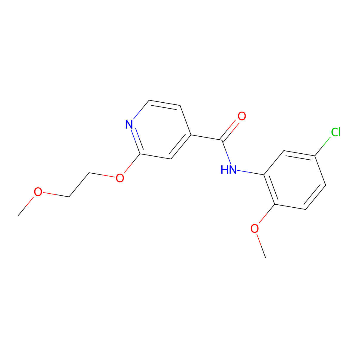 N-(5-chloro-2-methoxyphenyl)-2-(2-methoxyethoxy)isonicotinamide molecular structure, CAS 2034301-04-5