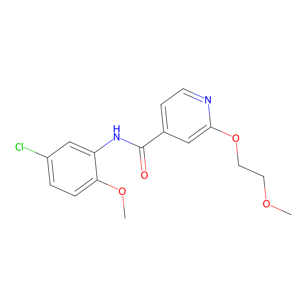 N-(5-chloro-2-methoxyphenyl)-2-(2-methoxyethoxy)isonicotinamide molecular structure, CAS 2034301-04-5