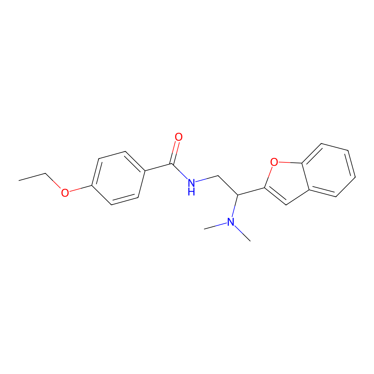 N-(2-(benzofuran-2-yl)-2-(dimethylamino)ethyl)-4-ethoxybenzamide molecular structure, CAS 2034301-25-0
