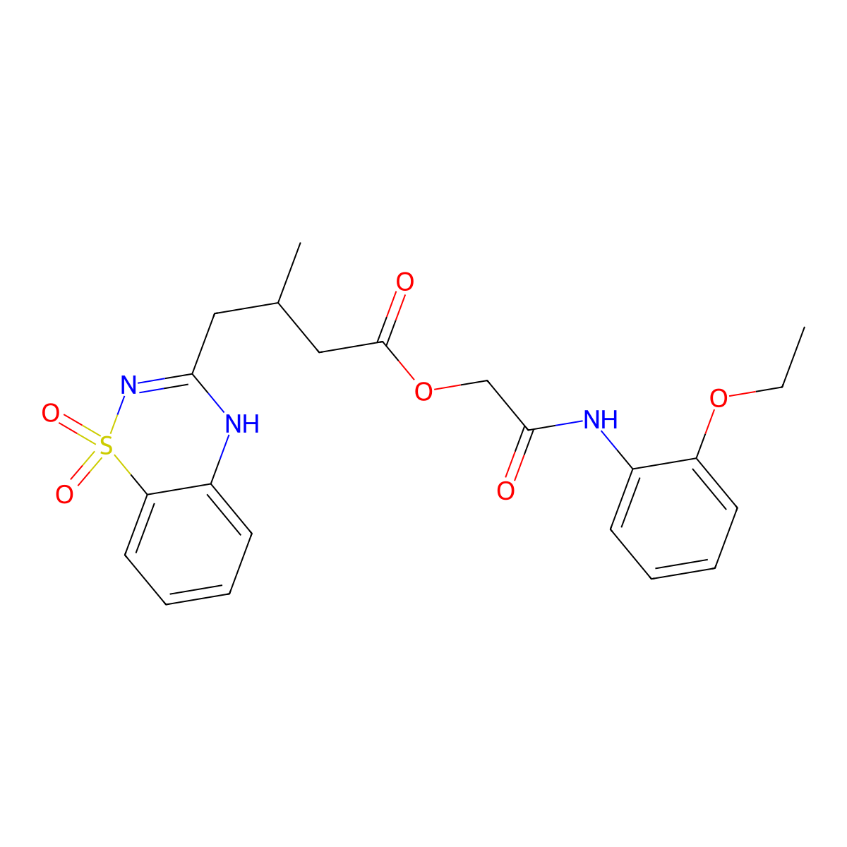 2-((2-ethoxyphenyl)amino)-2-oxoethyl 4-(1,1-dioxido-4H-benzo[e][1,2,4]thiadiazin-3-yl)-3-methylbutanoate molecular structure, CAS 2034301-41-0