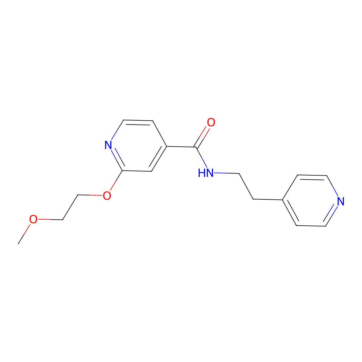 2-(2-methoxyethoxy)-N-(2-(pyridin-4-yl)ethyl)isonicotinamide molecular structure, CAS 2034301-43-2