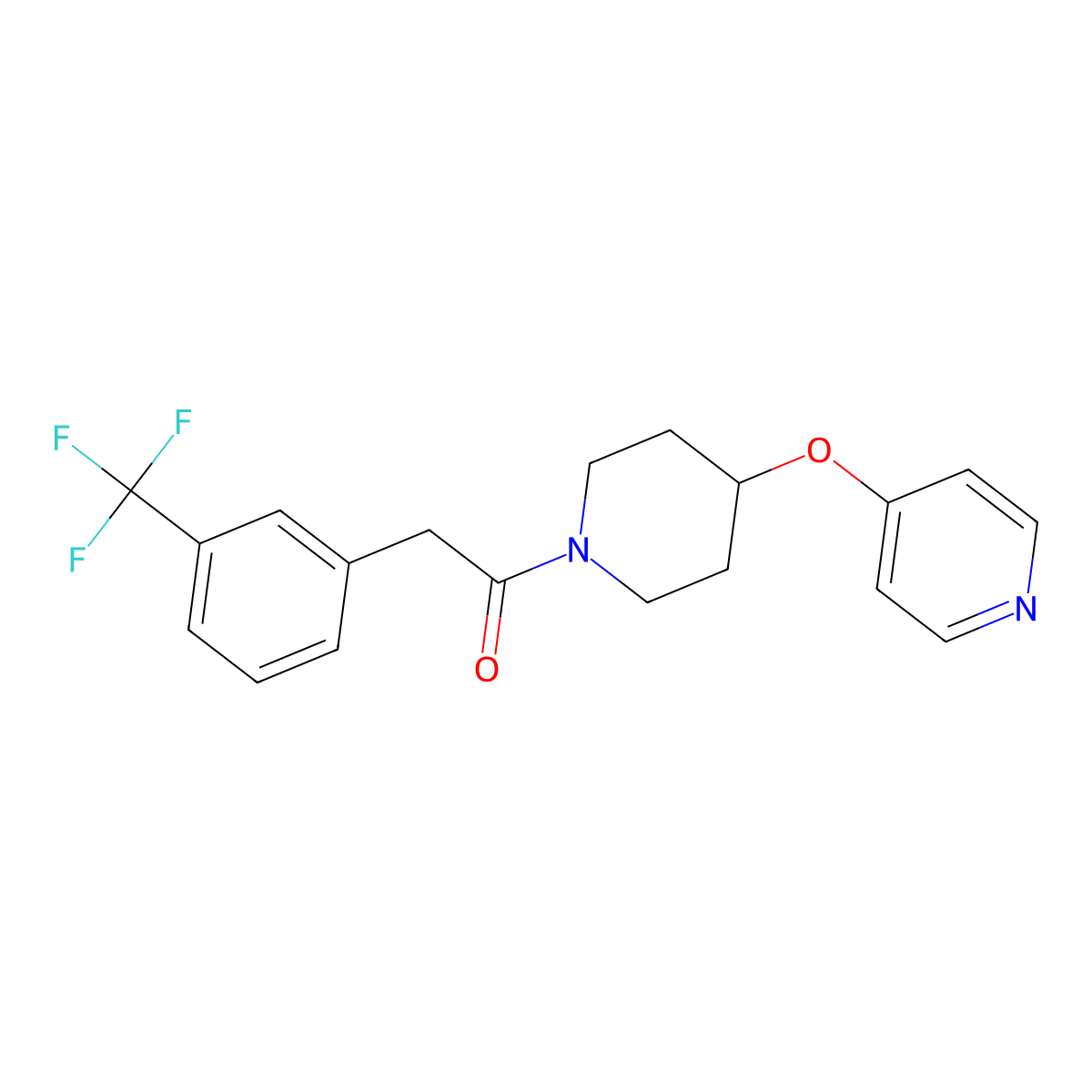 1-(4-(Pyridin-4-yloxy)piperidin-1-yl)-2-(3-(trifluoromethyl)phenyl)ethanone molecular structure, CAS 2034301-48-7