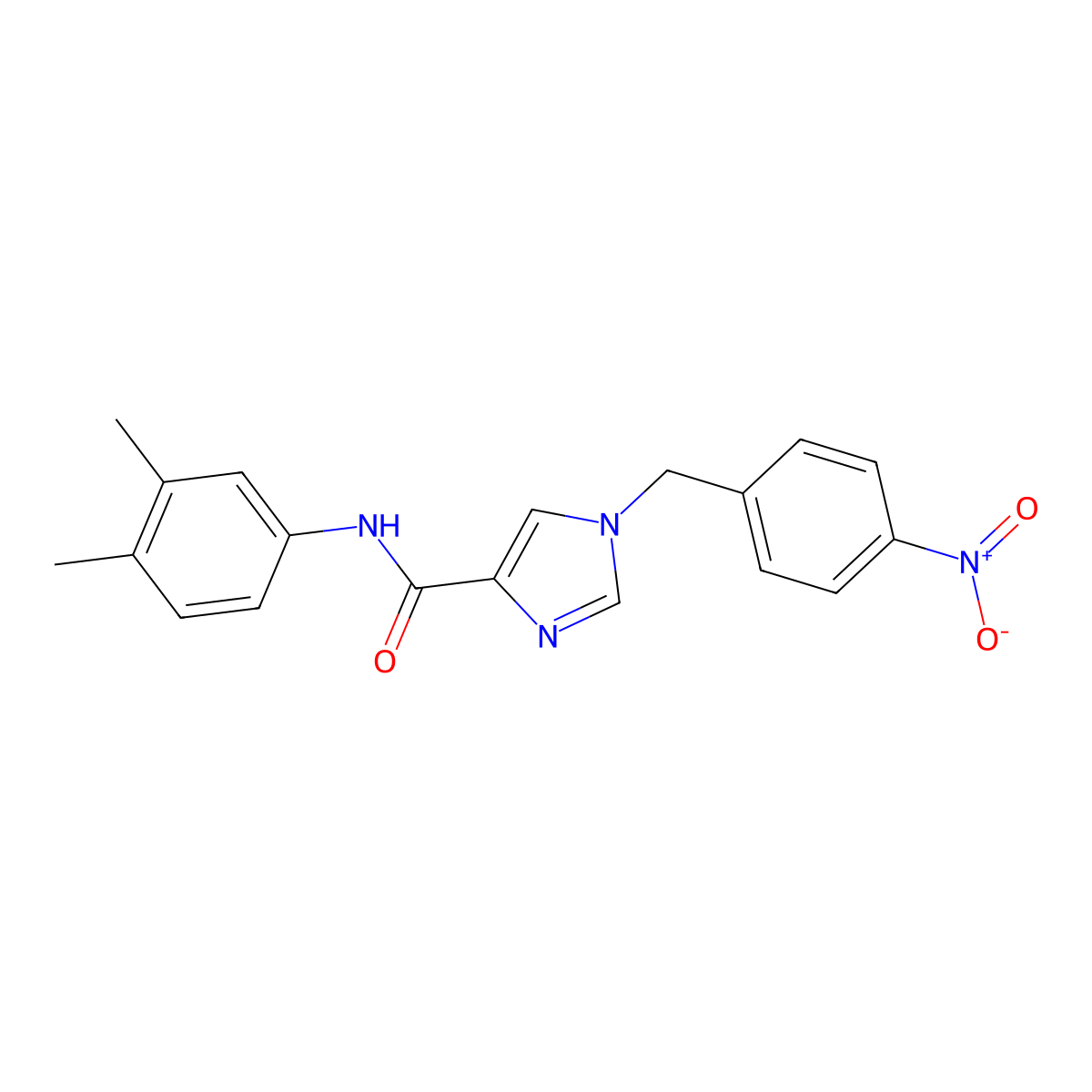 N-(3,4-dimethylphenyl)-1-(4-nitrobenzyl)-1H-imidazole-4-carboxamide molecular structure, CAS 2034301-54-5