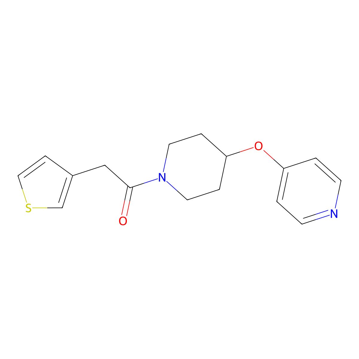 1-(4-(Pyridin-4-yloxy)piperidin-1-yl)-2-(thiophen-3-yl)ethanone molecular structure, CAS 2034301-55-6