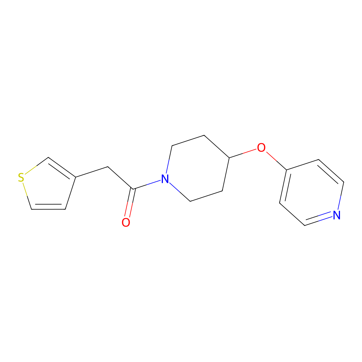 1-(4-(Pyridin-4-yloxy)piperidin-1-yl)-2-(thiophen-3-yl)ethanone molecular structure, CAS 2034301-55-6