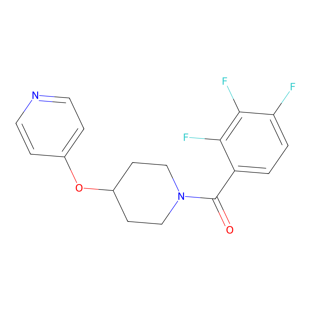 (4-(Pyridin-4-yloxy)piperidin-1-yl)(2,3,4-trifluorophenyl)methanone molecular structure, CAS 2034301-59-0
