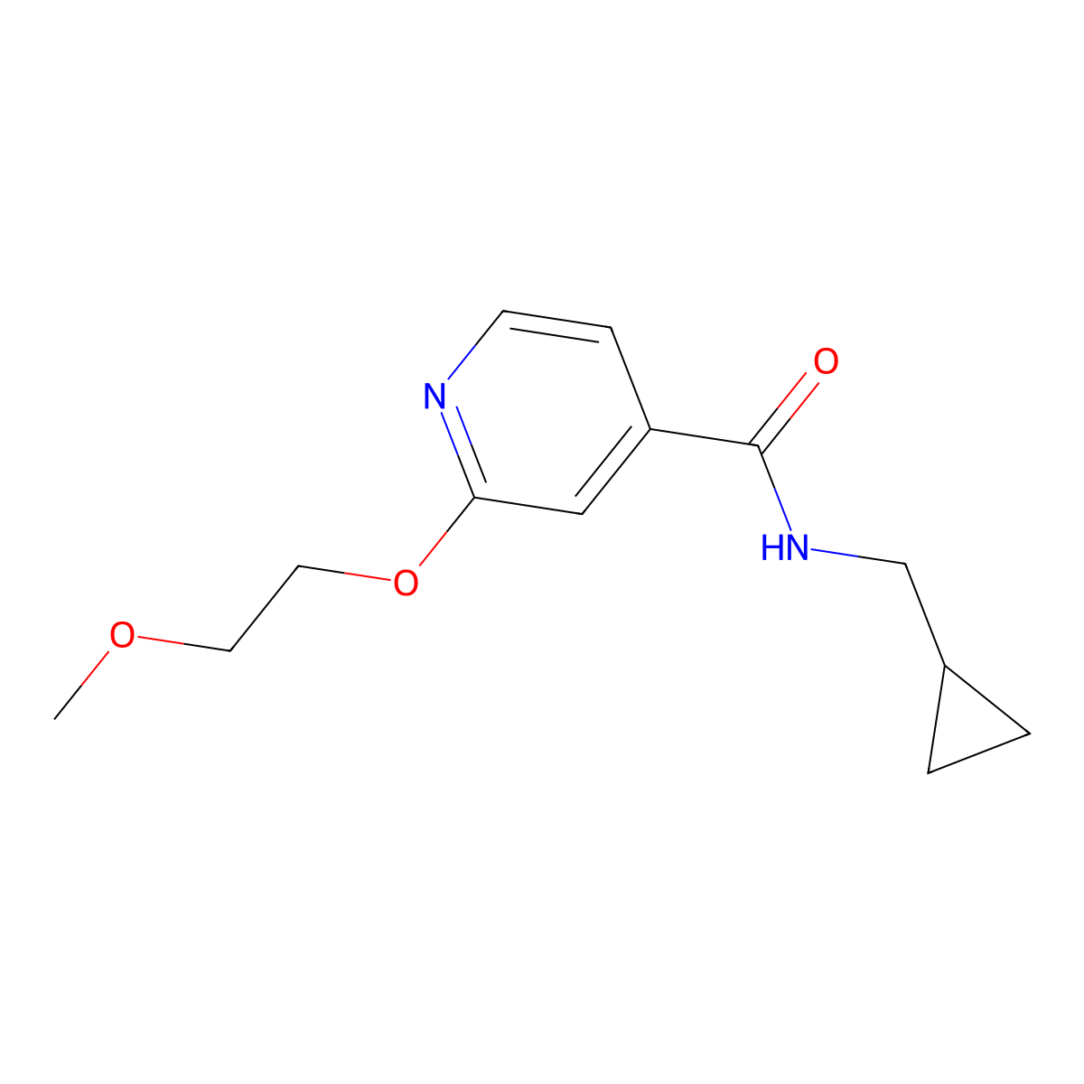 N-(cyclopropylmethyl)-2-(2-methoxyethoxy)isonicotinamide molecular structure, CAS 2034301-70-5
