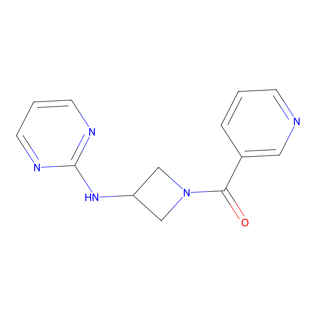 Pyridin-3-yl(3-(pyrimidin-2-ylamino)azetidin-1-yl)methanone molecular structure, CAS 2034301-79-4
