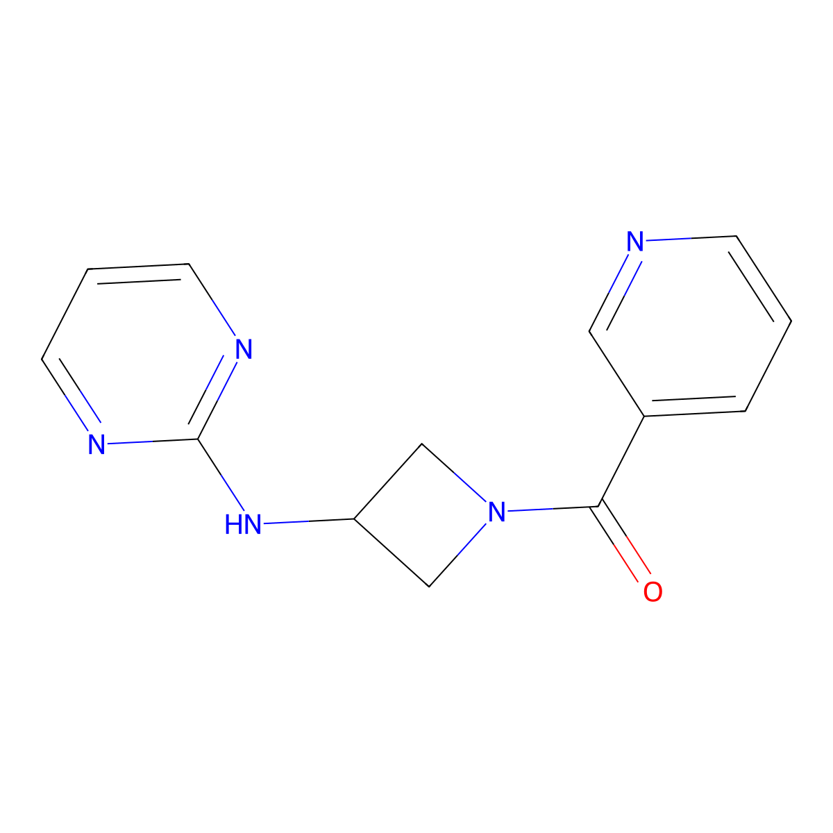 Pyridin-3-yl(3-(pyrimidin-2-ylamino)azetidin-1-yl)methanone molecular structure, CAS 2034301-79-4
