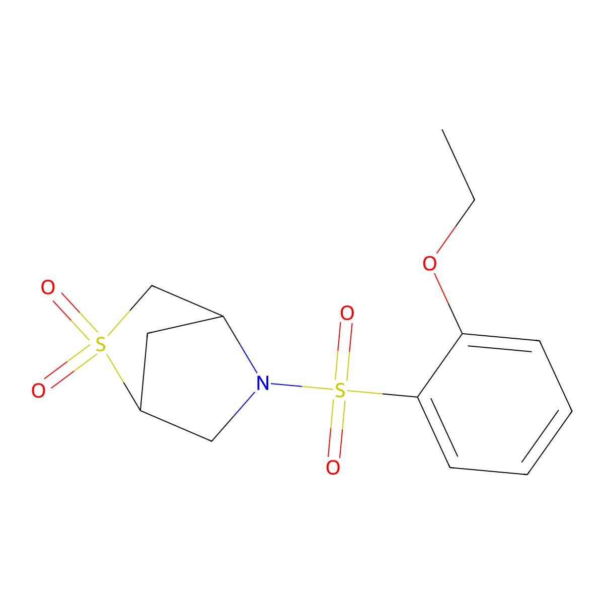 5-((2-Ethoxyphenyl)sulfonyl)-2-thia-5-azabicyclo[2.2.1]heptane 2,2-dioxide molecular structure, CAS 2034301-86-3