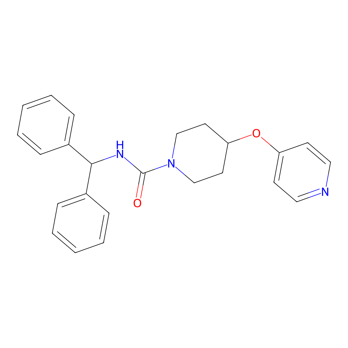 N-benzhydryl-4-(pyridin-4-yloxy)piperidine-1-carboxamide molecular structure, CAS 2034301-88-5