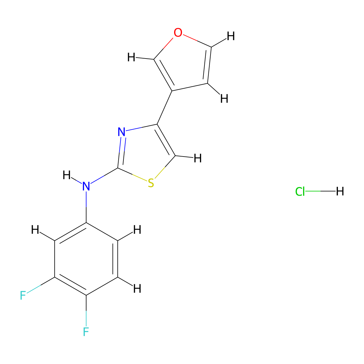 N-(3,4-difluorophenyl)-4-(furan-3-yl)thiazol-2-amine hydrochloride molecular structure, CAS 2034301-91-0
