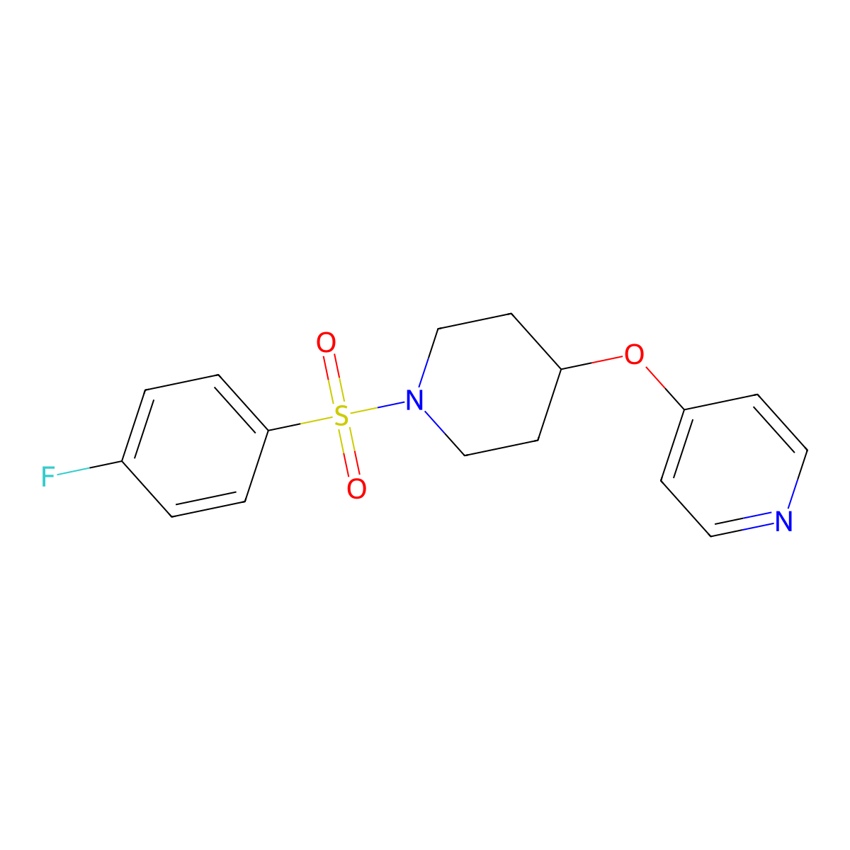 4-((1-((4-Fluorophenyl)sulfonyl)piperidin-4-yl)oxy)pyridine molecular structure, CAS 2034301-95-4