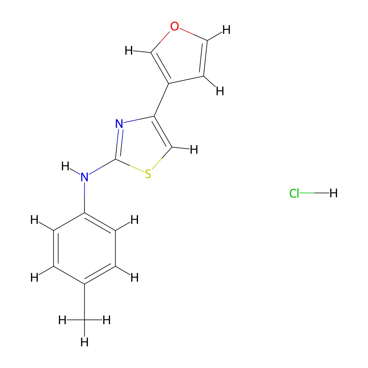 4-(furan-3-yl)-N-(p-tolyl)thiazol-2-amine hydrochloride molecular structure, CAS 2034301-97-6