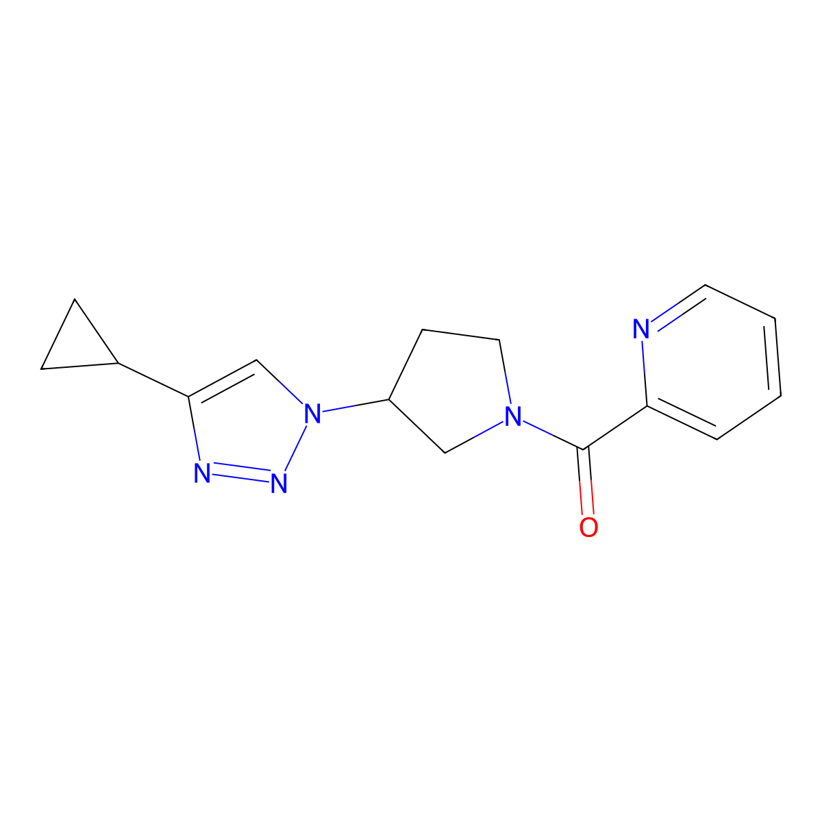 (3-(4-cyclopropyl-1H-1,2,3-triazol-1-yl)pyrrolidin-1-yl)(pyridin-2-yl)methanone molecular structure, CAS 2034302-16-2