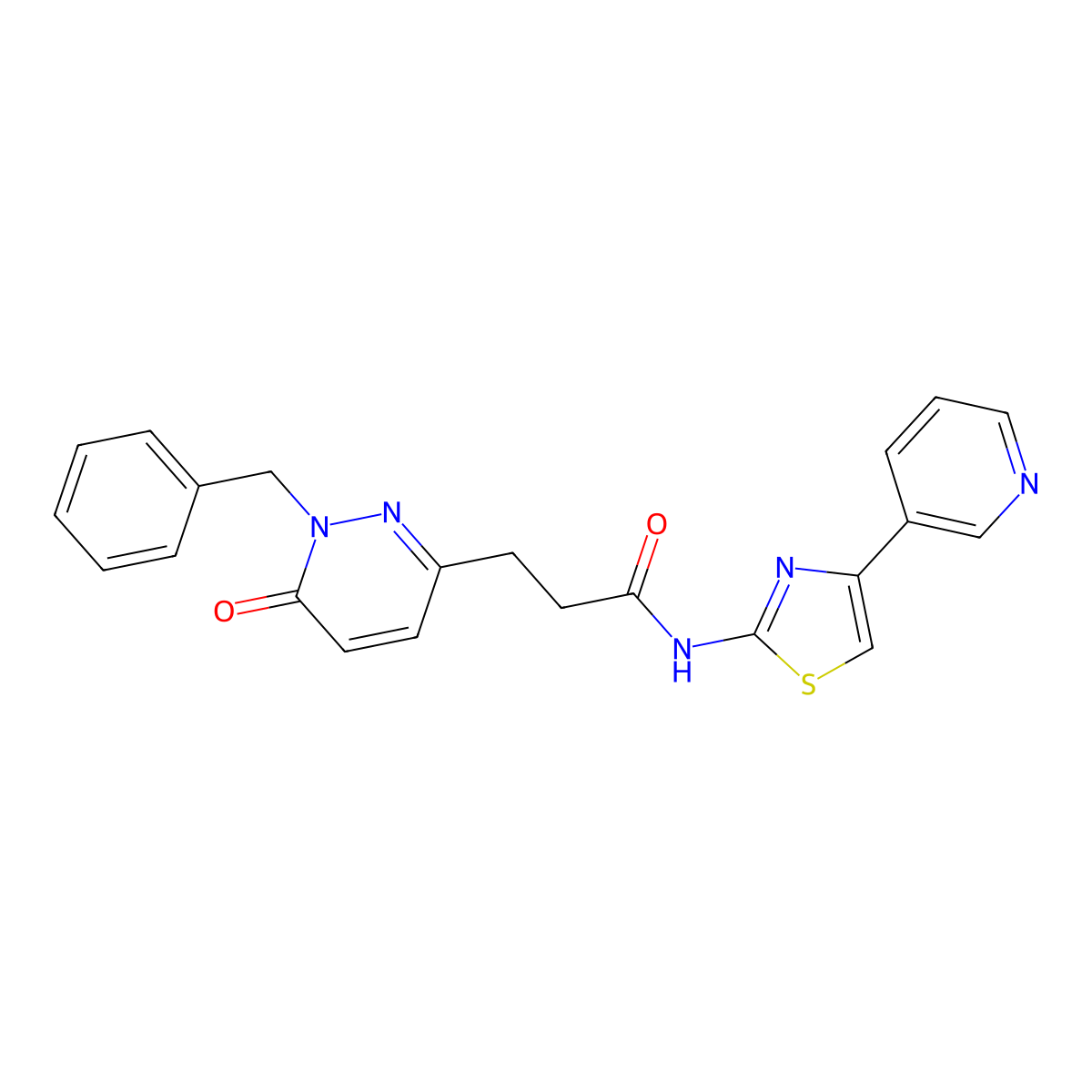 3-(1-benzyl-6-oxo-1,6-dihydropyridazin-3-yl)-N-(4-(pyridin-3-yl)thiazol-2-yl)propanamide molecular structure, CAS 2034302-38-8