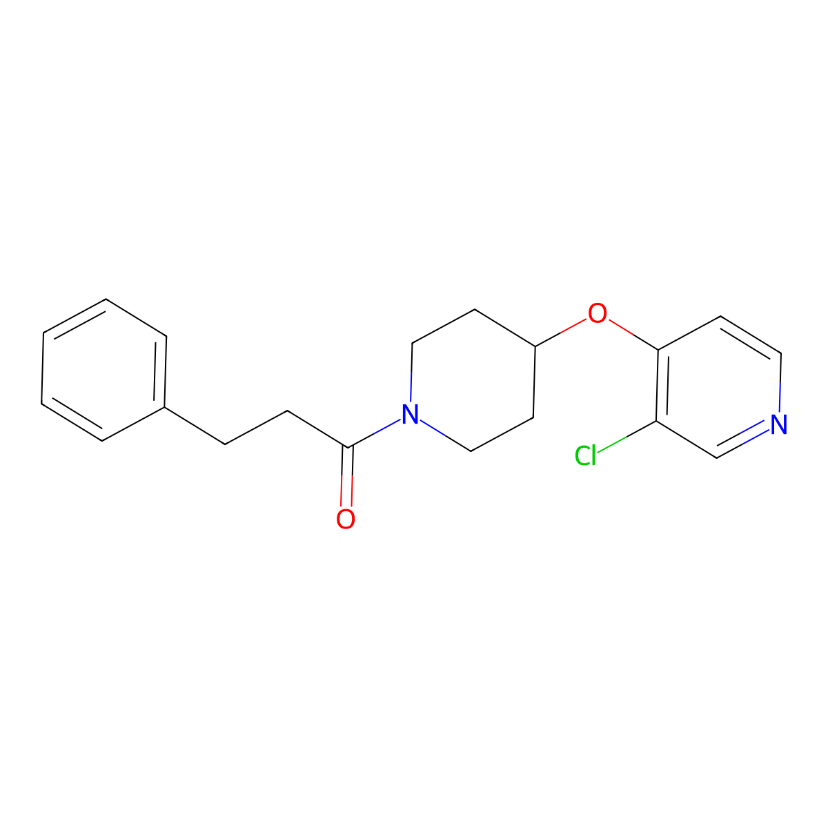 1-(4-((3-Chloropyridin-4-yl)oxy)piperidin-1-yl)-3-phenylpropan-1-one molecular structure, CAS 2034302-44-6