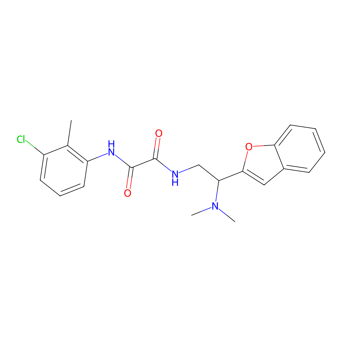 N1-(2-(benzofuran-2-yl)-2-(dimethylamino)ethyl)-N2-(3-chloro-2-methylphenyl)oxalamide molecular structure, CAS 2034302-48-0