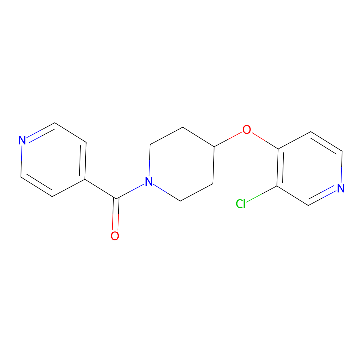 (4-((3-Chloropyridin-4-yl)oxy)piperidin-1-yl)(pyridin-4-yl)methanone molecular structure, CAS 2034302-53-7