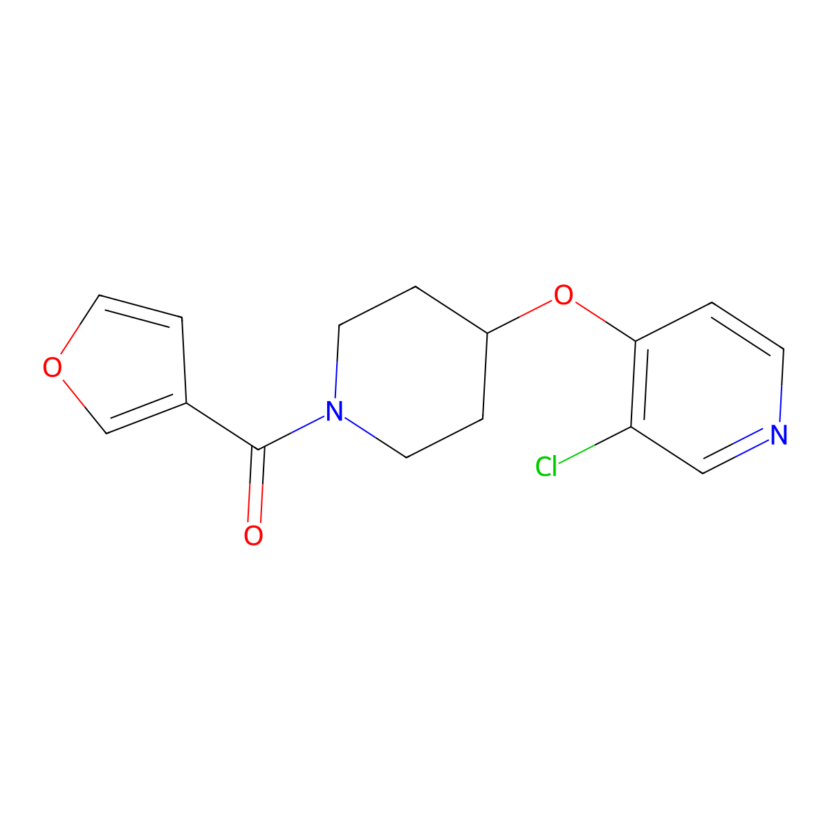 (4-((3-Chloropyridin-4-yl)oxy)piperidin-1-yl)(furan-3-yl)methanone molecular structure, CAS 2034302-64-0